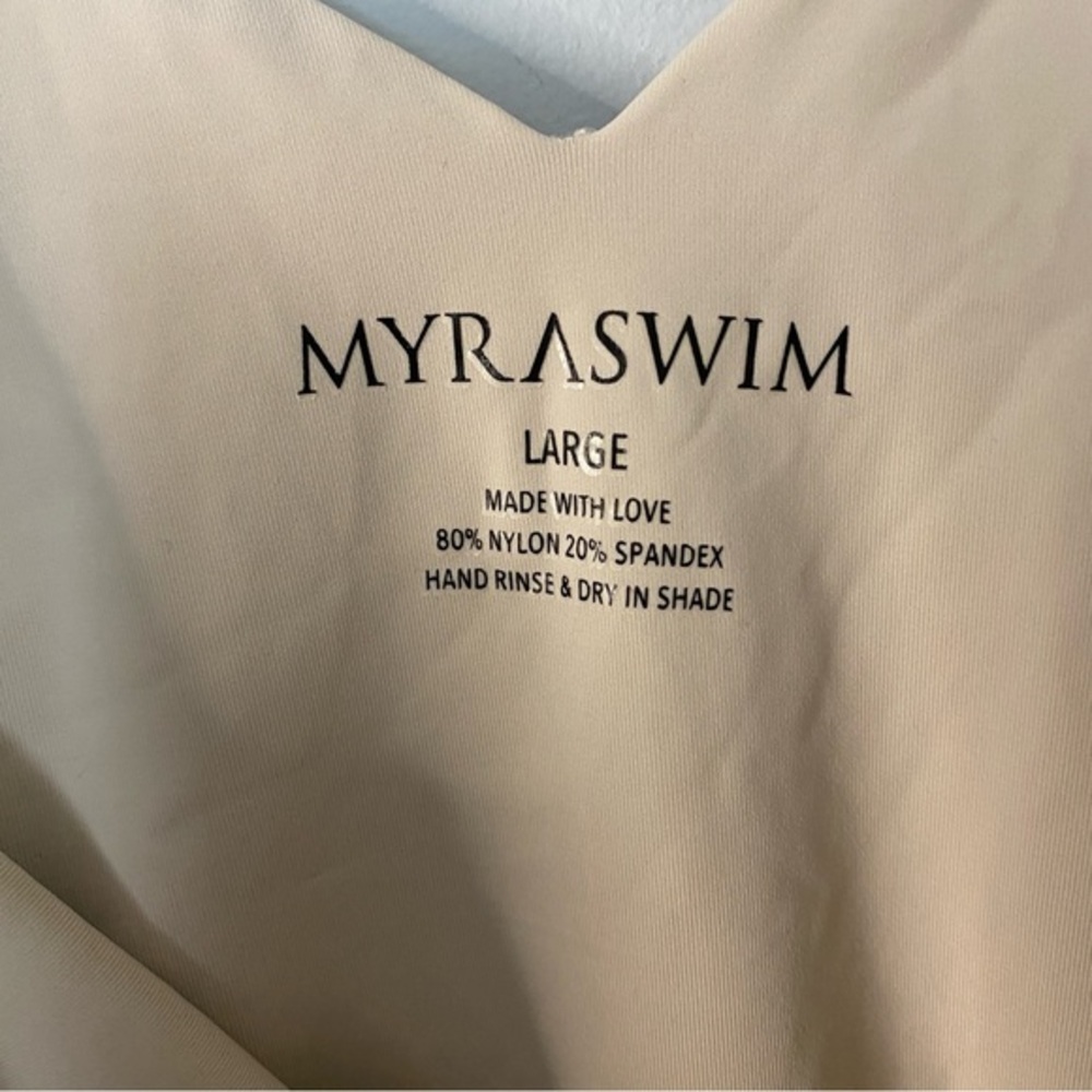 Myra Swim Hendrix Nude Cream Lace Up One Piece Bathing Suit - Picture 4 of 7